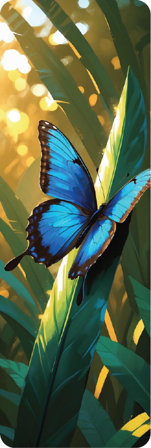 Blue Morpho Butterfly Bookmark