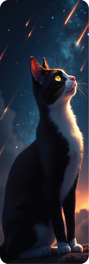 Meteor Tuxedo Cat