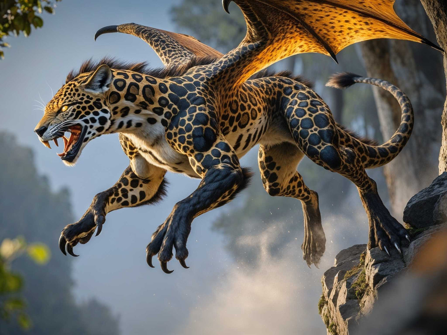 Jarnok the Jaguar Dragon – Fantasy Canvas Art