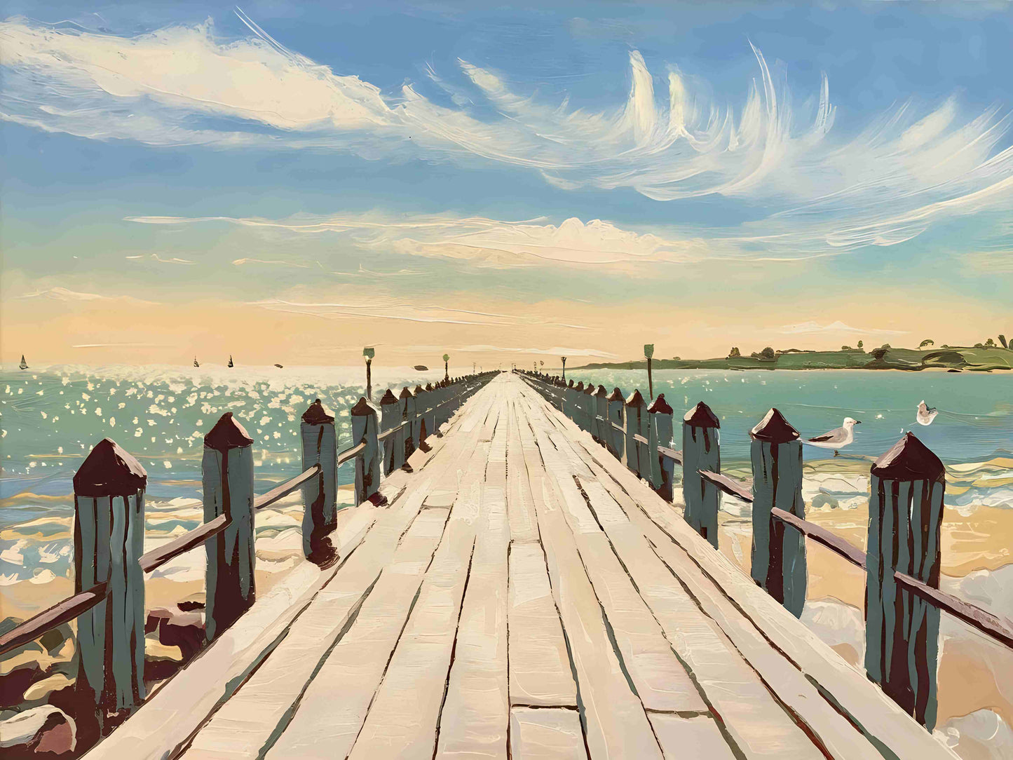 Pier to the Horizon - Canvas Wall Art Print